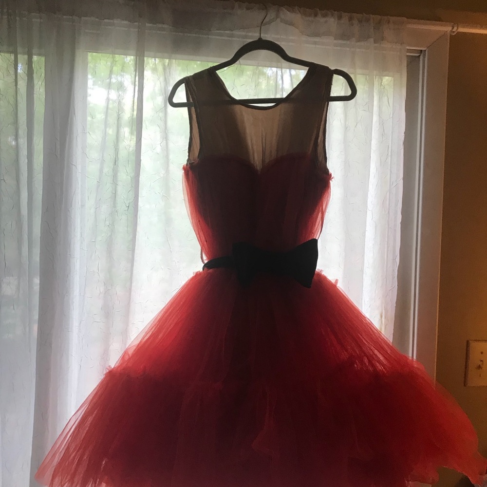 SOLD H&M Lanvin Collaboration - Red Tulle Dress - Picture 4 of 7
